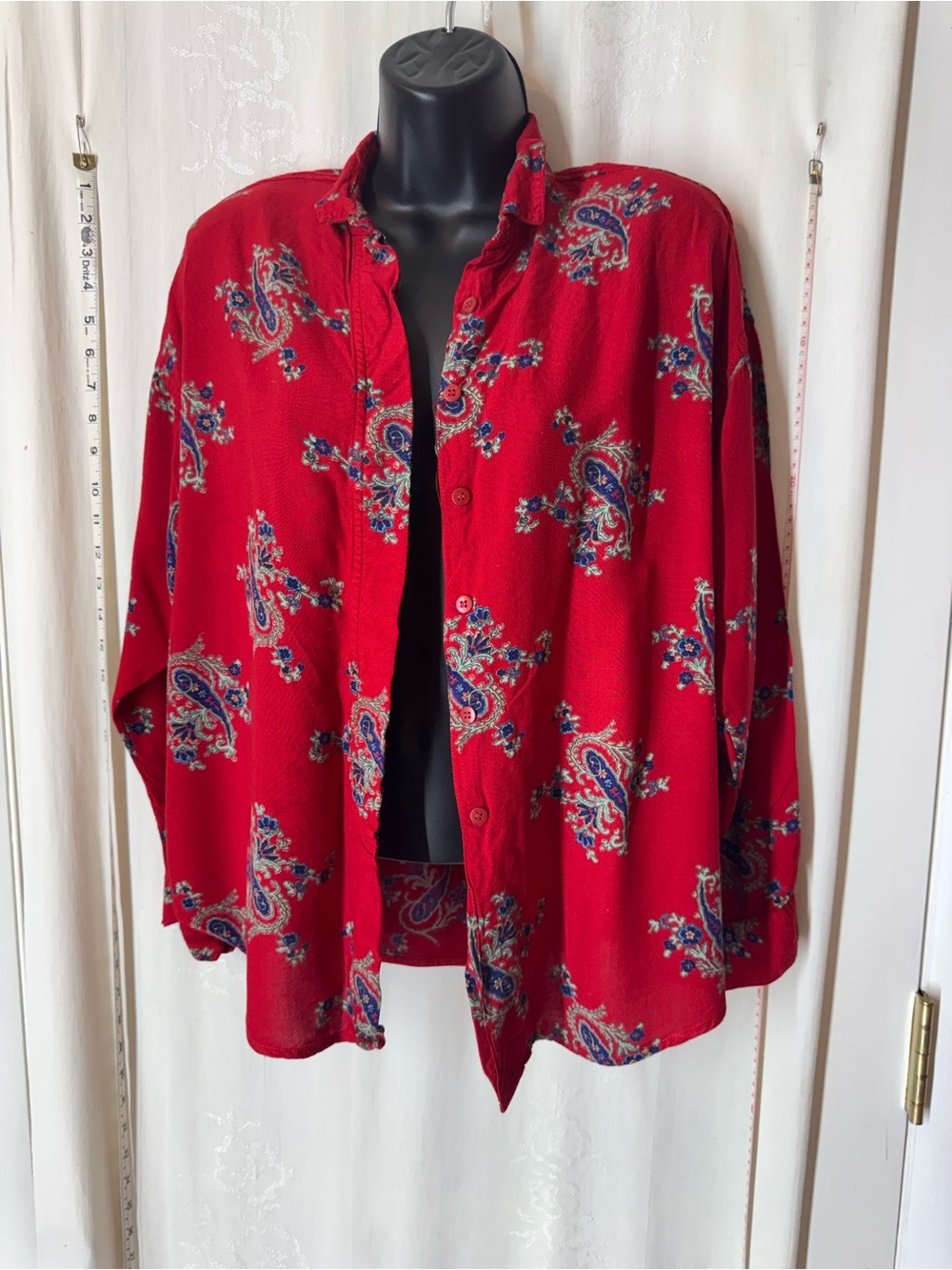Vintage Dianne Von Furstenberg Red Paisley Blouse